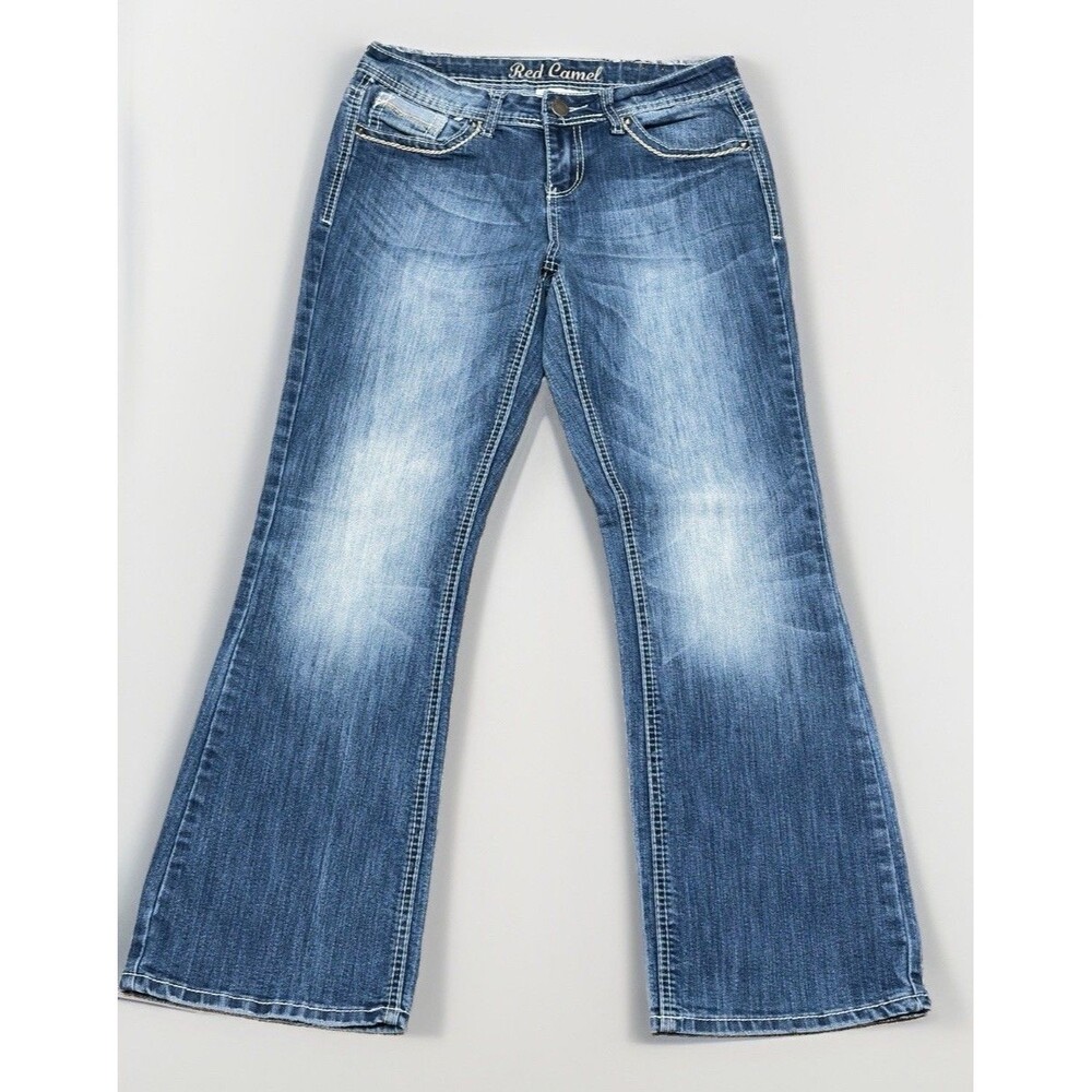 Red Camel VtgY2K Bootcut Jeans Size 11S Medium Wash Flared Ornate Pocket Detail
